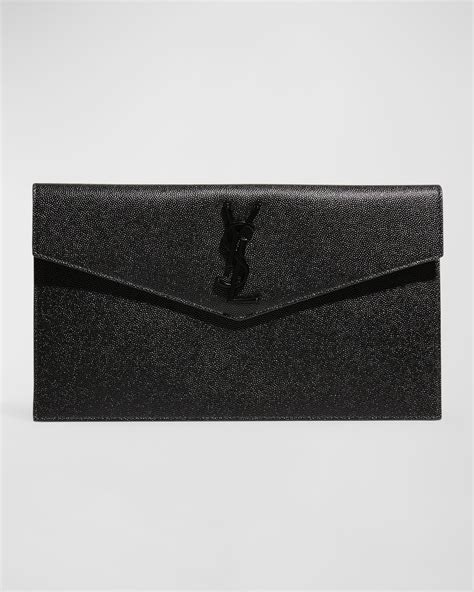 Saint Laurent Uptown YSL Pouch in Grained Leather